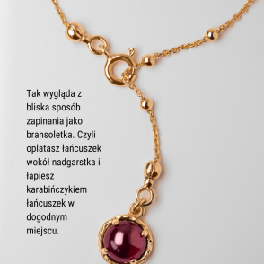 AURA LUNA Łańcuszek na plecy z kamieniem