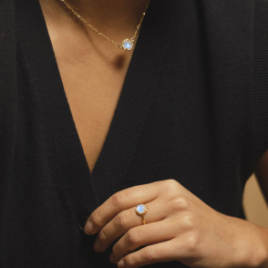 AURA LUNA Choker z kamieniem do wyboru pozłacany