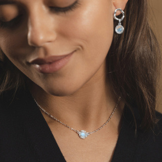 AURA LUNA Choker z kamieniem do wyboru srebrny