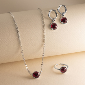 AURA GARNET Choker z kamieniem do wyboru srebrny