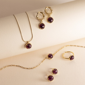 AURA GARNET Choker z kamieniem do wyboru pozłacany