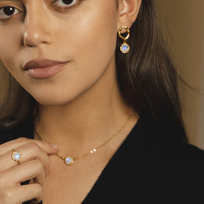 AURA LUNA Choker z kamieniem do wyboru pozłacany