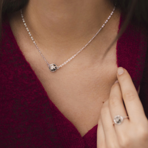 AURA JASPER Choker z kamieniem do wyboru srebrny