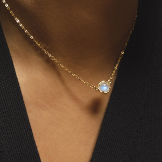 AURA LUNA Choker z kamieniem do wyboru pozłacany