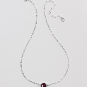 AURA GARNET Choker z kamieniem do wyboru srebrny