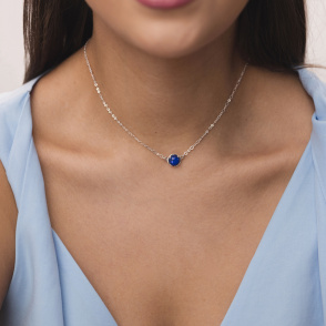 AURA LAPIS Choker z kamieniem do wyboru srebrny