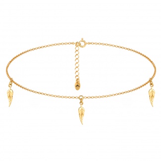 Pozłacany Naszyjnik Choker z Piórkami