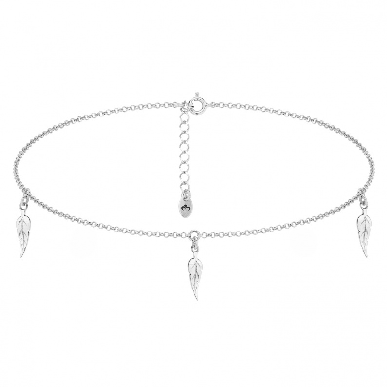 Srebrny Naszyjnik Choker z Piórkami