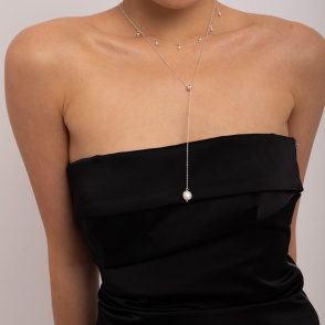 DREAM Choker z perełkami na łańcuszku srebrnym
