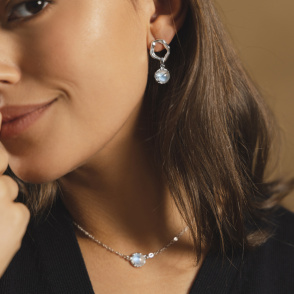 AURA LUNA Choker z kamieniem do wyboru srebrny