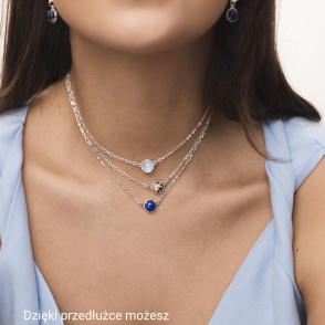 AURA LUNA Choker z kamieniem do wyboru srebrny