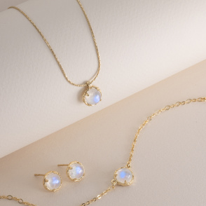 AURA LUNA Choker z kamieniem do wyboru pozłacany