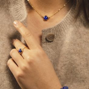 AURA LAPIS Choker z kamieniem do wyboru pozłacany