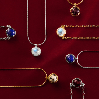 AURA GARNET Choker z kamieniem do wyboru srebrny