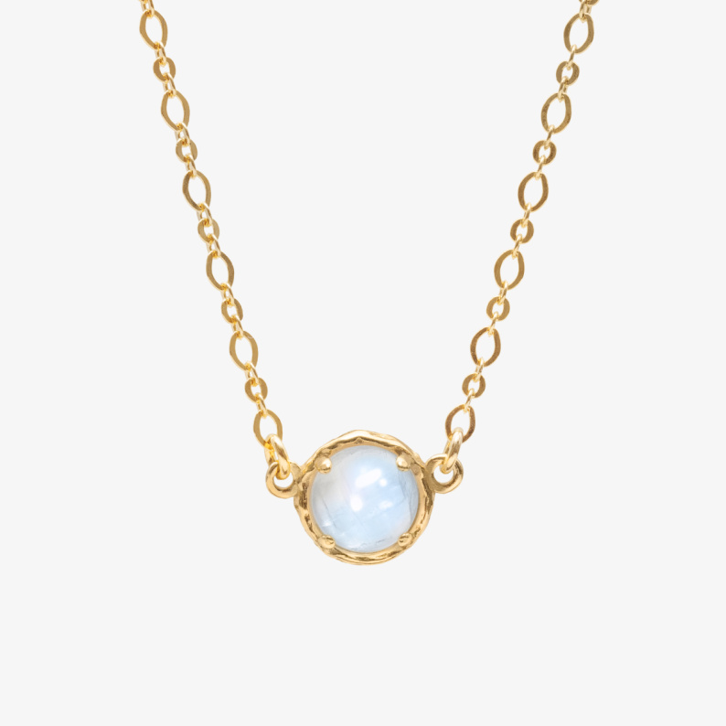 AURA LUNA Choker z kamieniem do wyboru pozłacany