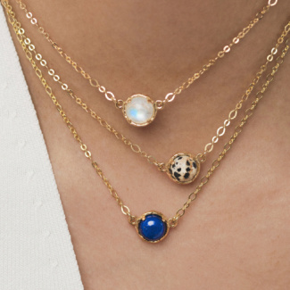 AURA LAPIS Choker z kamieniem do wyboru pozłacany