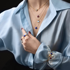 AURA JASPER Choker z kamieniem do wyboru srebrny