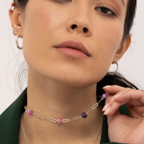 Choker PINK z różowymi kamieniami