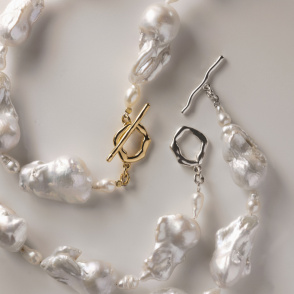 PEWNA Choker z dużych pereł barokowych