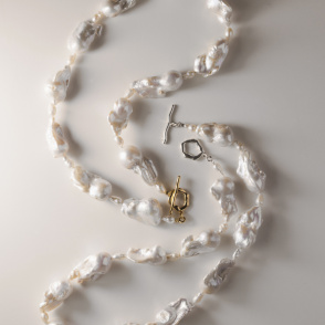 PEWNA Choker z dużych pereł barokowych