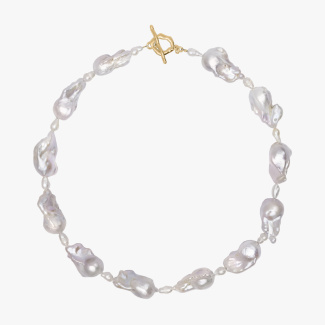 PEWNA Choker z dużych pereł barokowych
