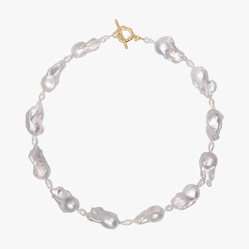 PEWNA Choker z dużych pereł barokowych