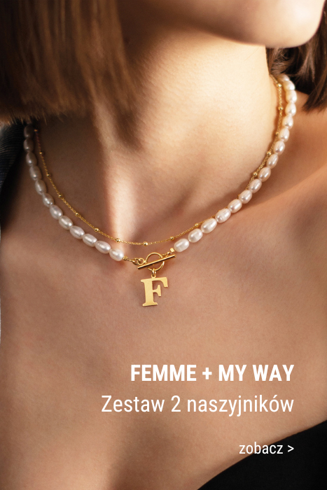 FEMME + MY WAY Zestaw 2 naszyjników z literką do wyboru