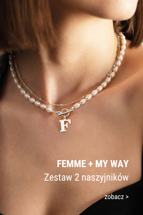 FEMME + MY WAY Zestaw 2 naszyjników z literką do wyboru