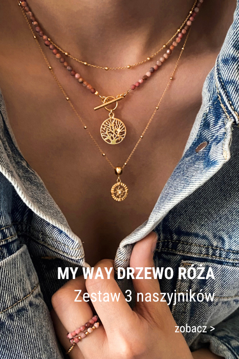 MY WAY DRZEWO RÓŻA Zestaw 3 naszyjników