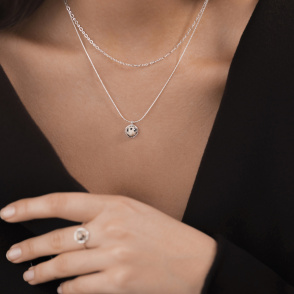 AURA JASPER Naszyjnik z kamieniem do wyboru srebrny