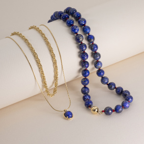 AURA LAPIS Naszyjnik z kamieniem do wyboru pozłacany