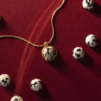 AURA JASPER Naszyjnik z kamieniem do wyboru pozłacany