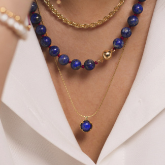 AURA LAPIS Naszyjnik z kamieniem do wyboru pozłacany