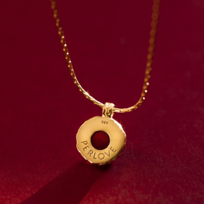 AURA GARNET Naszyjnik z kamieniem do wyboru pozłacany