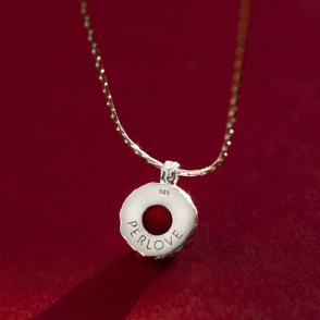 AURA GARNET Naszyjnik z kamieniem do wyboru srebrny