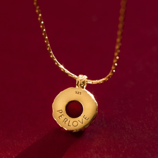 AURA GARNET Naszyjnik z kamieniem do wyboru pozłacany