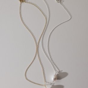 Limited - CZUŁA Łańcuszek z perłą pozłacany 42 cm