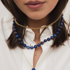 AURA LAPIS Naszyjnik z kamieniem do wyboru pozłacany