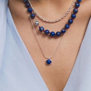 AURA LAPIS Naszyjnik z kamieniem do wyboru srebrny