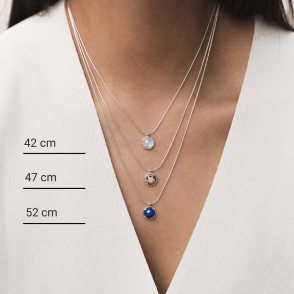 AURA GARNET Naszyjnik z kamieniem do wyboru srebrny