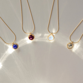 AURA GARNET Naszyjnik z kamieniem do wyboru pozłacany