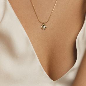 AURA JASPER Naszyjnik z kamieniem do wyboru pozłacany