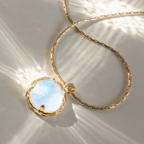 AURA LUNA Naszyjnik z kamieniem do wyboru pozłacany