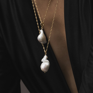 INNA Łańcuszek z dużą perłą barokową