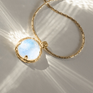 AURA LUNA Naszyjnik z kamieniem do wyboru pozłacany