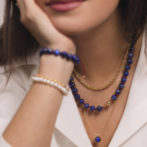 AURA LAPIS Naszyjnik z kamieniem do wyboru pozłacany