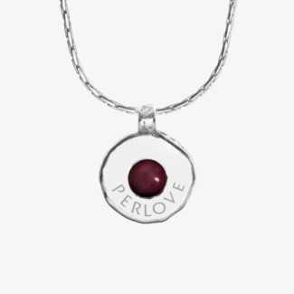 AURA GARNET Naszyjnik z kamieniem do wyboru srebrny