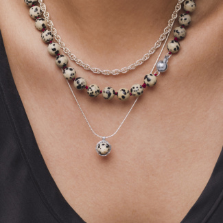 AURA JASPER Naszyjnik z kamieniem do wyboru srebrny