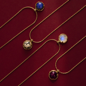 AURA LAPIS Naszyjnik z kamieniem do wyboru pozłacany