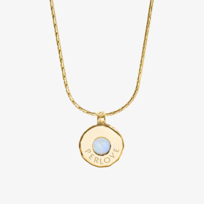 AURA LUNA Naszyjnik z kamieniem do wyboru pozłacany